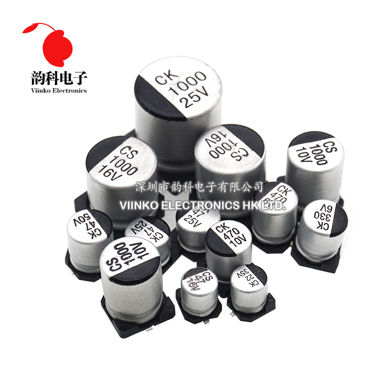10 Uds condensador electrolítico de aluminio SMD 6,3 V 10V 16V 25V 35V 50V 1UF 2,2UF 4,7UF 10UF 22UF 47UF 100UF 220UF 330UF 470UF 1000UF