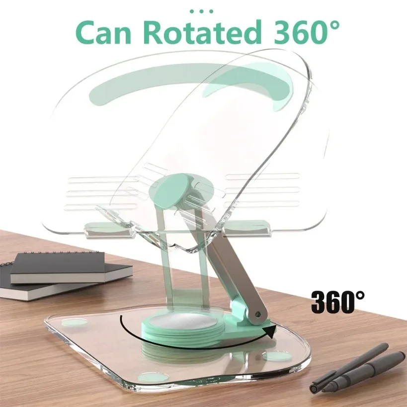 Tablet Desktop Stand Transparent Acrylic Phone Holder 360° Rotation Cell Phone Support for iPad Pro 9.7 Air 4 5 Mini 6 11 Mi Pad