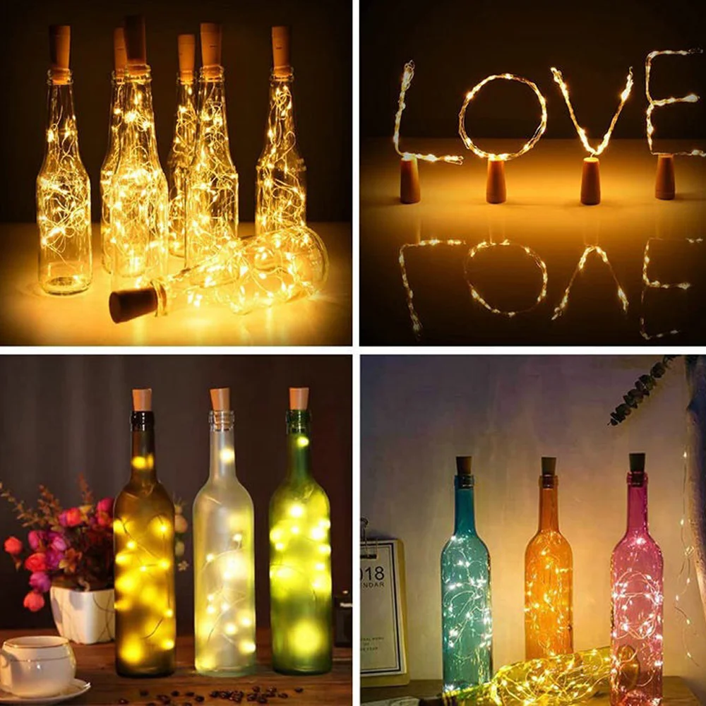 บาร์ LED ขวดไวน์ Cork String ไฟ Fairy ไฟ IP65 กันน้ําตกแต่ง DIY คริสต์มาสงานแต่งงานโรงแรม PARTY Garlands