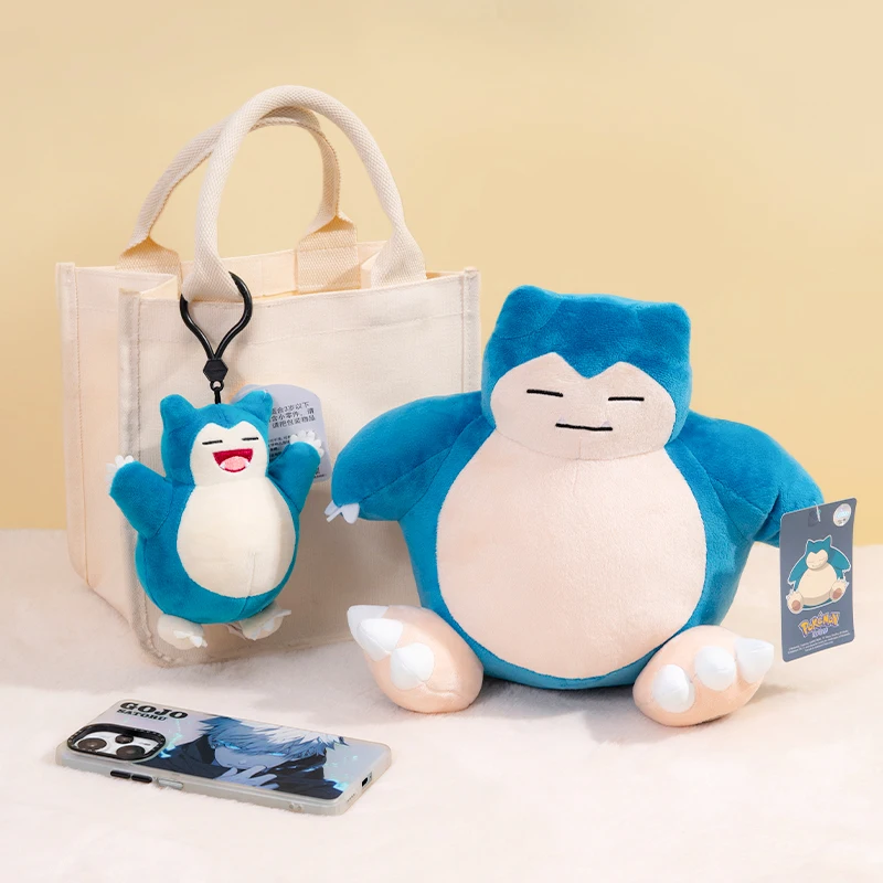 Oryginalna seria zwierząt Pikachu Snorlax Kawaii pluszowe zabawki śliczny wisiorek brelok brelok prezenty na imprezę urodzinową dla dziecka chłopiec