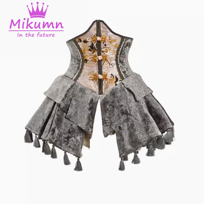 Mik秋-ゴシックフィッシュボーンバックル付きウエストバンド,伸縮性ウエスト,フリル付き,コスプレ服アクセサリー,中国風,セクシー,スリム