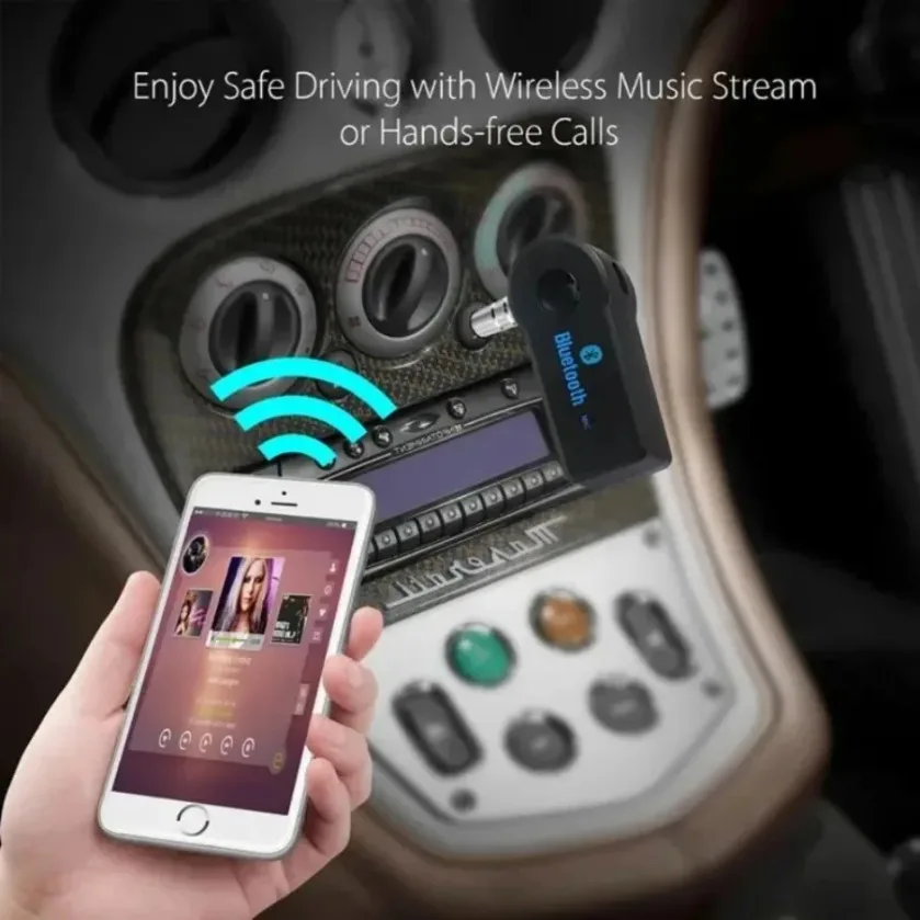 XIKCU 2 In 1 Wireless Bluetooth 5.0 Transceiver Adapter 3.5mm Car Music Audio AUX Car Bluetooth Receiver Adapter for PC