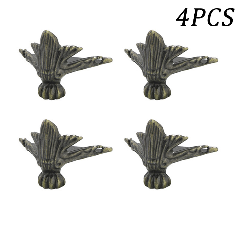 4 個アンティークコーナープロテクター真鍮ジュエリーチェストボックス木製ケース装飾足脚金属コーナープロテクターハードウェアブラケット