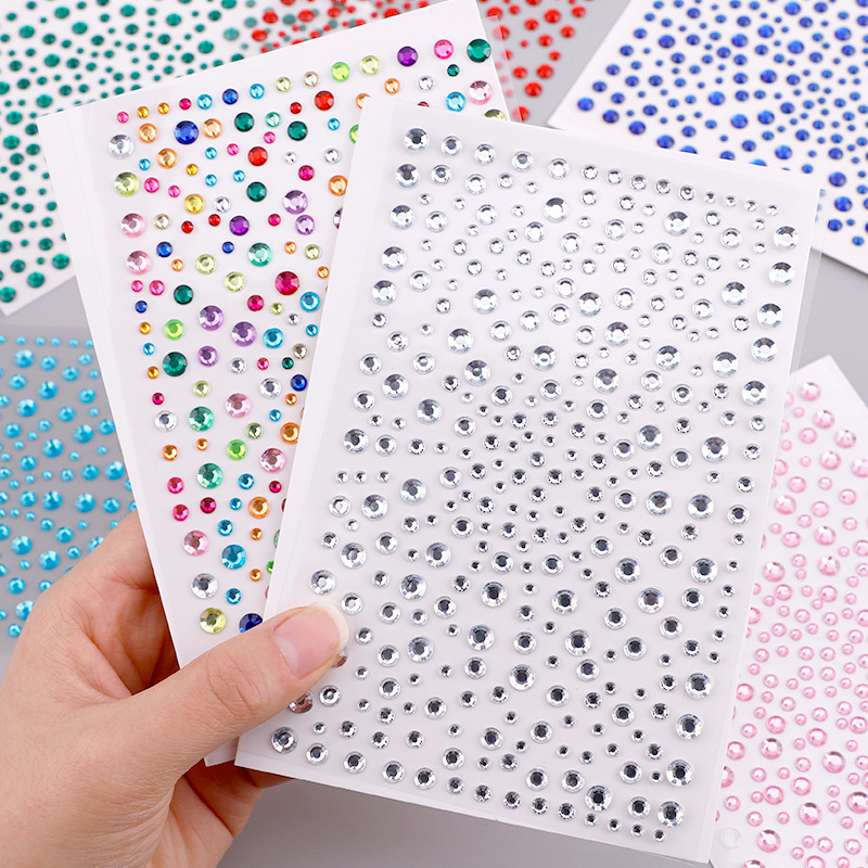 1 個音楽祭パーティーフェイスジュエリー装飾ラインストーンクリスタル子供のおもちゃ DIY ダイヤモンドステッカーアイメイク自己粘着ネイル