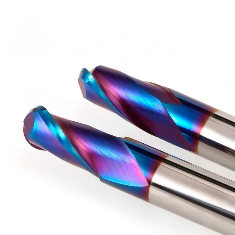 HRC65 HRC70 ความแข็งสูง Ball Nose End Mill ทังสเตนคาร์ไบด์เครื่องตัด CNC Router Bit Milling เครื่องมือ R0.5 6 มม.8 มม.10 มม.12 มม.