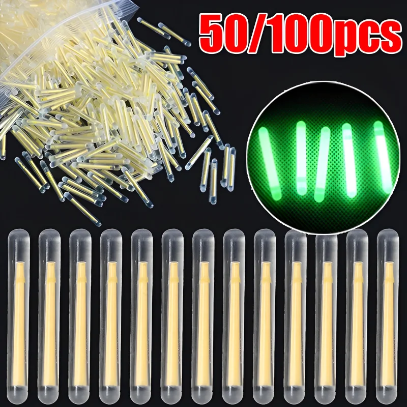 50/100PCS Lucciole Fluorescente Lightstick Luce 4.5 millimetri Galleggiante Da Pesca Asta Luci Bagliore Scuro Bastone Utile Attrezzatura Da Pesca Accessorie