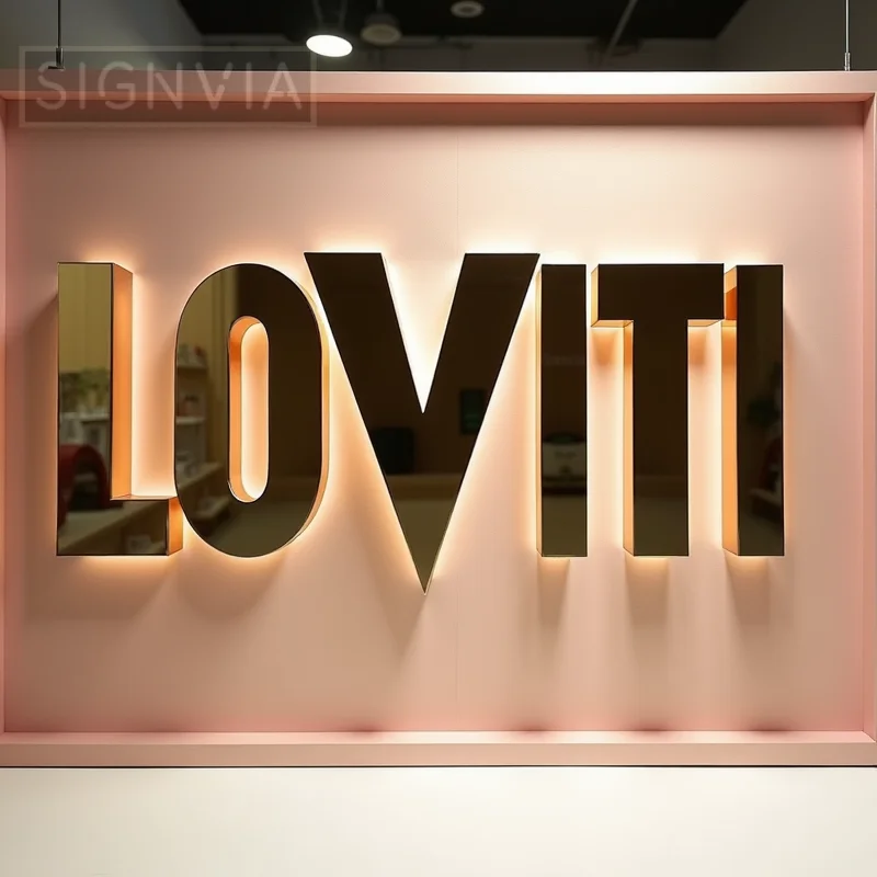 Custom 3D Metal LED Backlit Letters Sign For Outdoor Business Storefront Waterproof Illuminated Light Up Advertising Signage