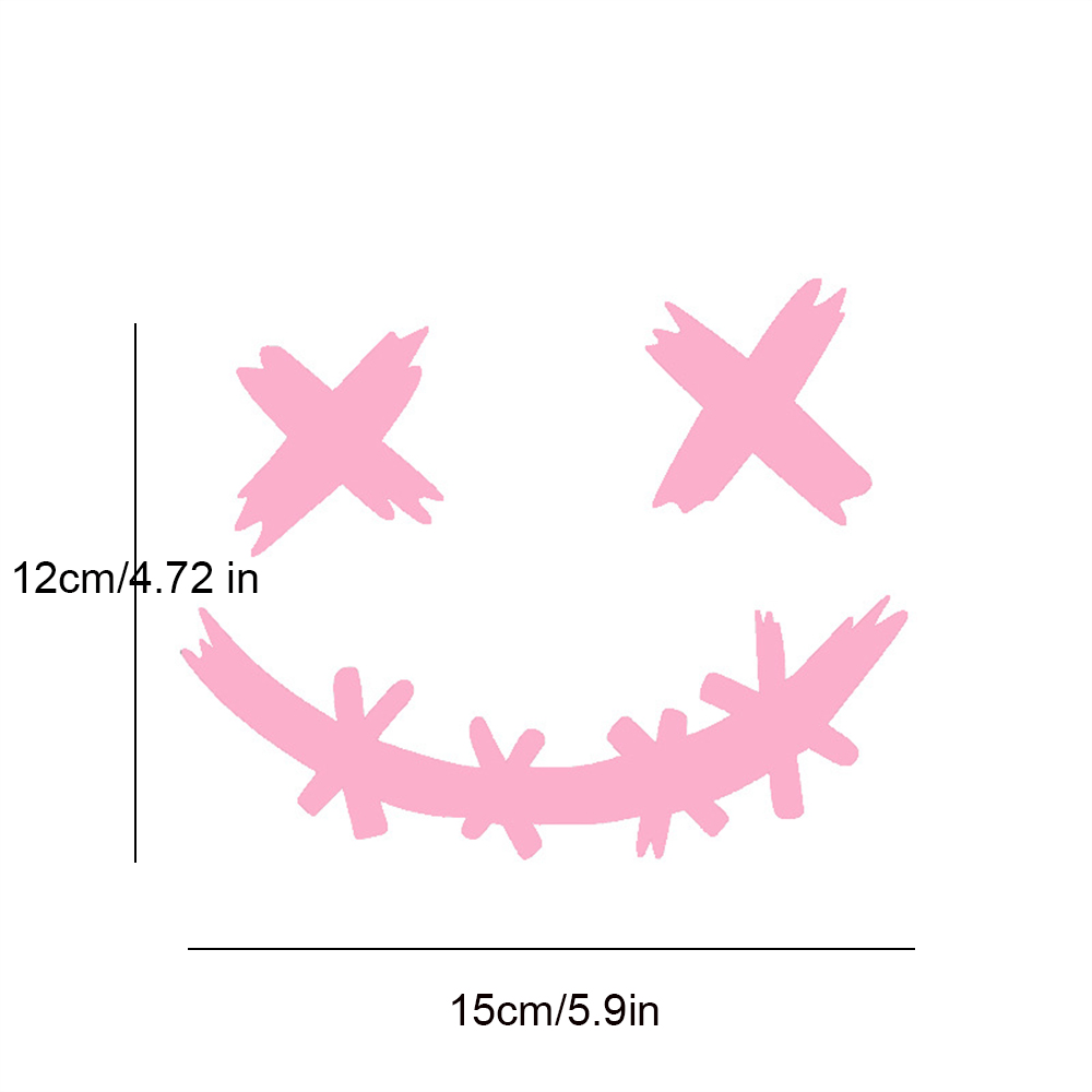 Waterproof Reflective Stickers for Motorcycle Helmet, Demon Smiling Face Decal, Auto Body Decoration, Car Sticker, Laser