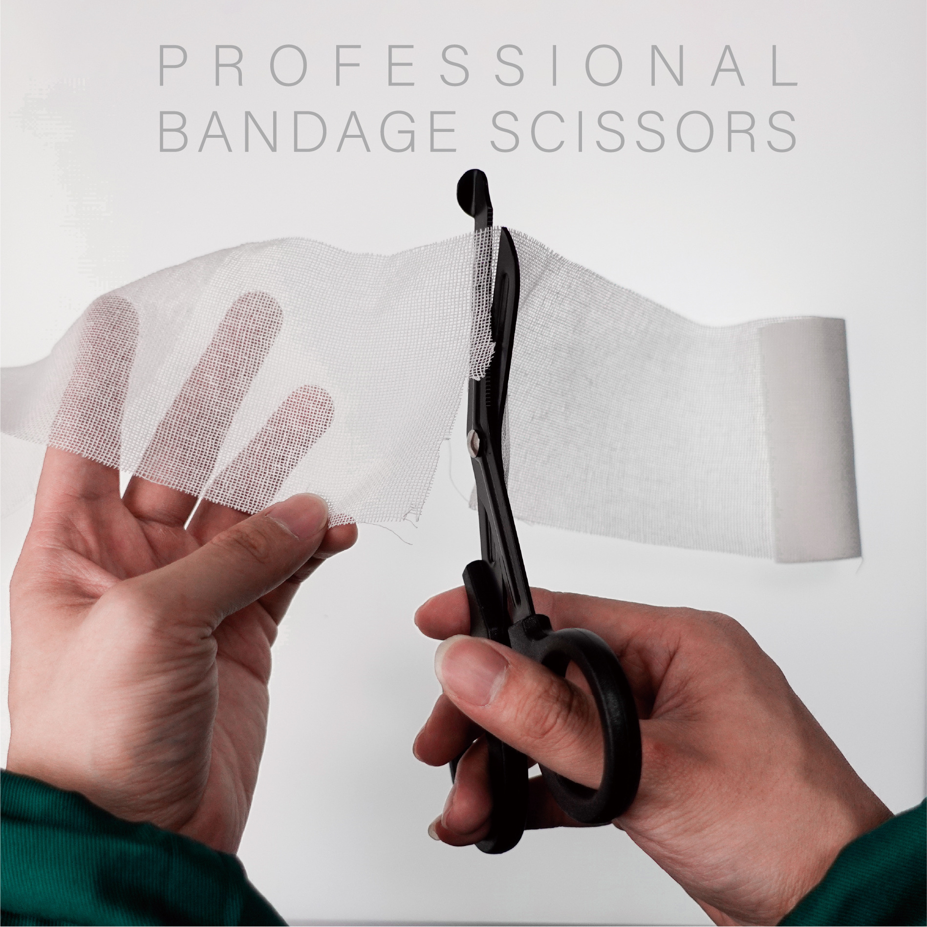 Ciseaux à bandes coudés en acier inoxydable, 18.5Cm, pour l'extérieur, fil de toile, Kit d'urgence EMT, accessoires, Protection de sécurité