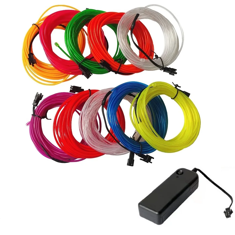 1M/3M/5M/10M Flexible Neon Light EL Wire Led Neon Dance Party Atmosphere Decor Lamp RopeTube Waterproof Multicolor Led Strip