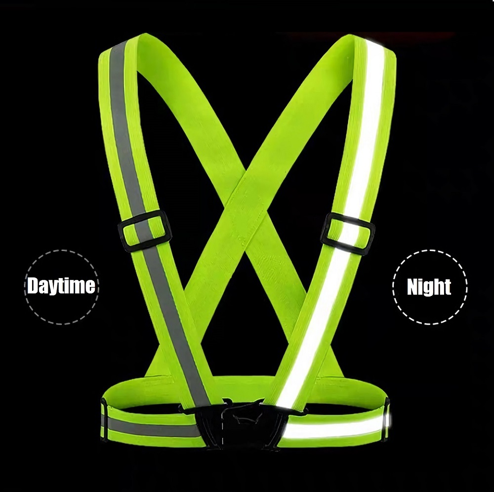 Breathable Adjustable Safety Highlight Reflective Straps Night Running Riding Clothing Vest Elastic Band For Adults Children