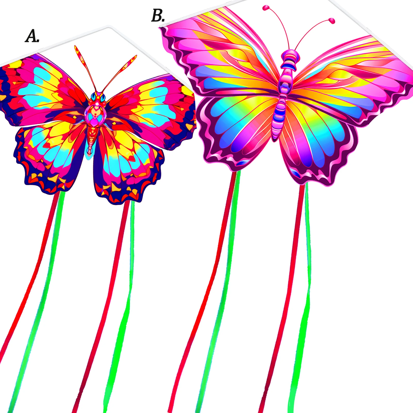 Recién llegado, deportes divertidos al aire libre, hermoso cometa de mariposa con mango y cuerda, buen vuelo para niños