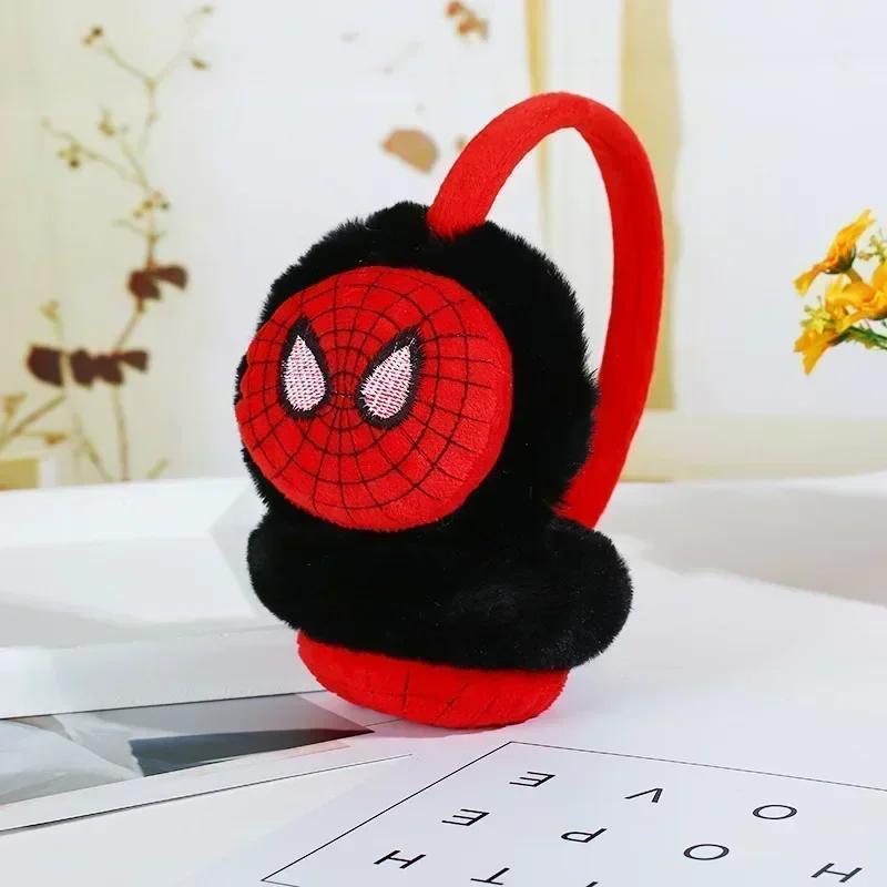 ディズニーマーベルアベンジャーズ男の子冬暖かいスパイダーマンアニメ Peluche 子供イヤーマフ厚みカバー耳子供イヤーマフヘッドバンドおもちゃ