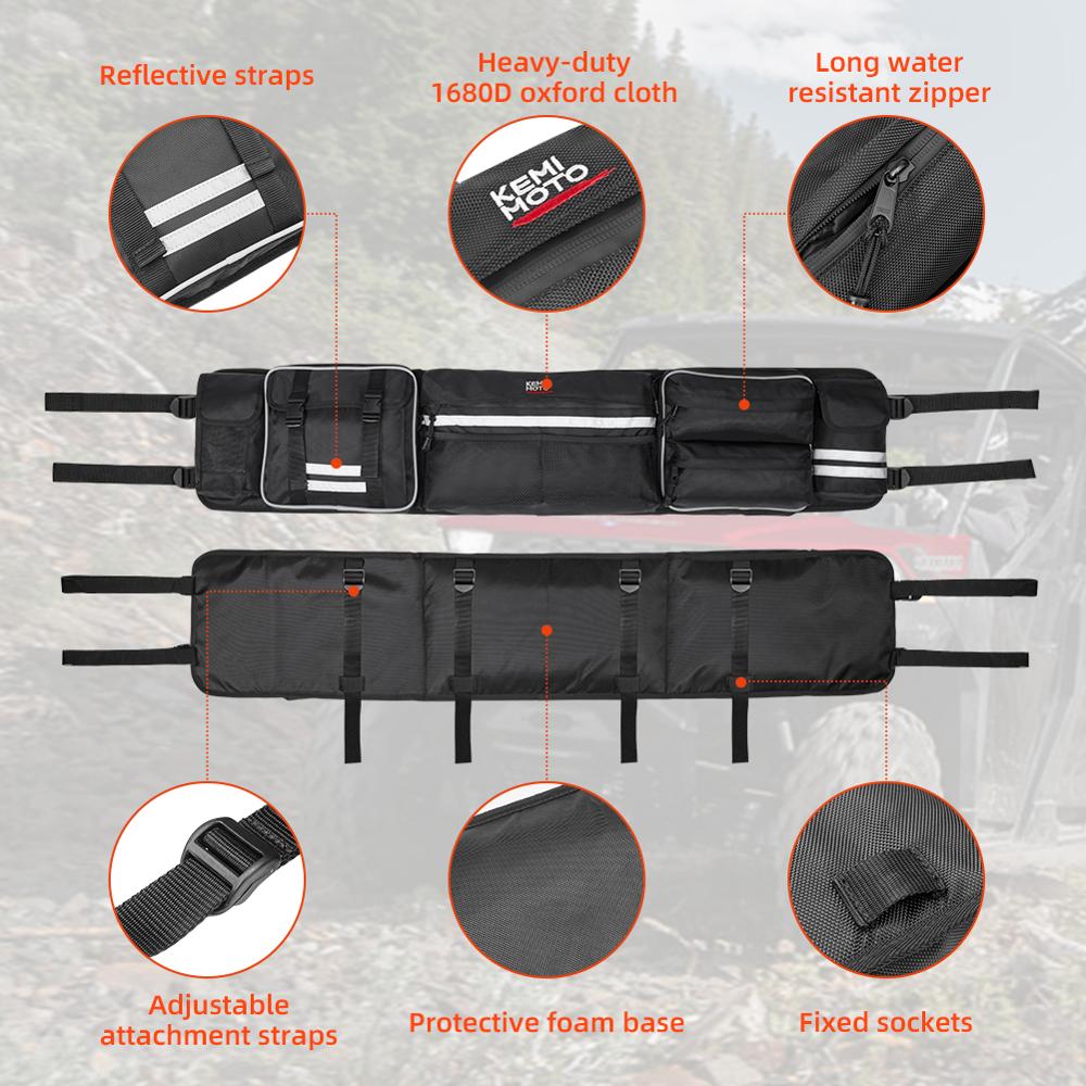 UTV Überrollkäfig-Organizer-Aufbewahrungstasche, kompatibel mit Polaris RZR 900 800 1000 XP Ranger 500 für Can am Maverick für Arctic Cat