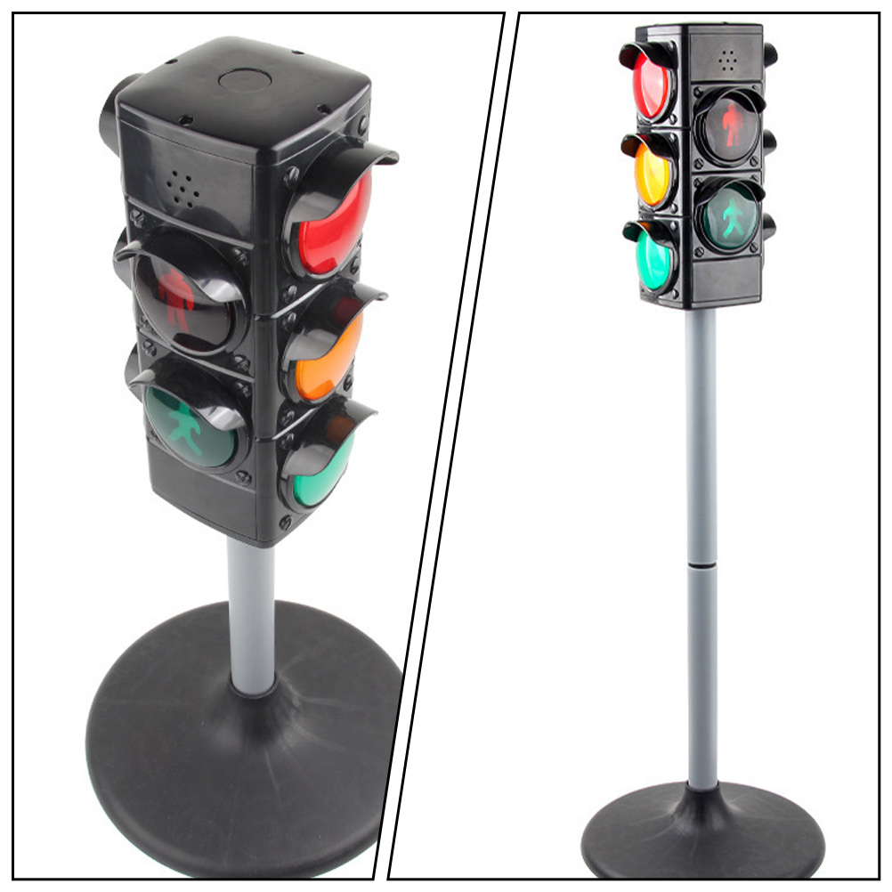 Simulação de madeira semáforo sinal brinquedo para crianças, fingir modelo educacional único