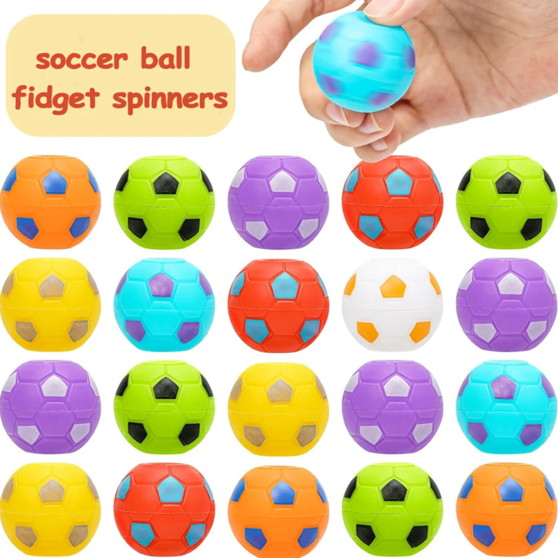 10/20pcs Fidget Spinners Soccer Ball Toy for Kids,Soccer Party Favors Goodie Bag Stuffers,Rotatable Soccer Finger Stress Ball