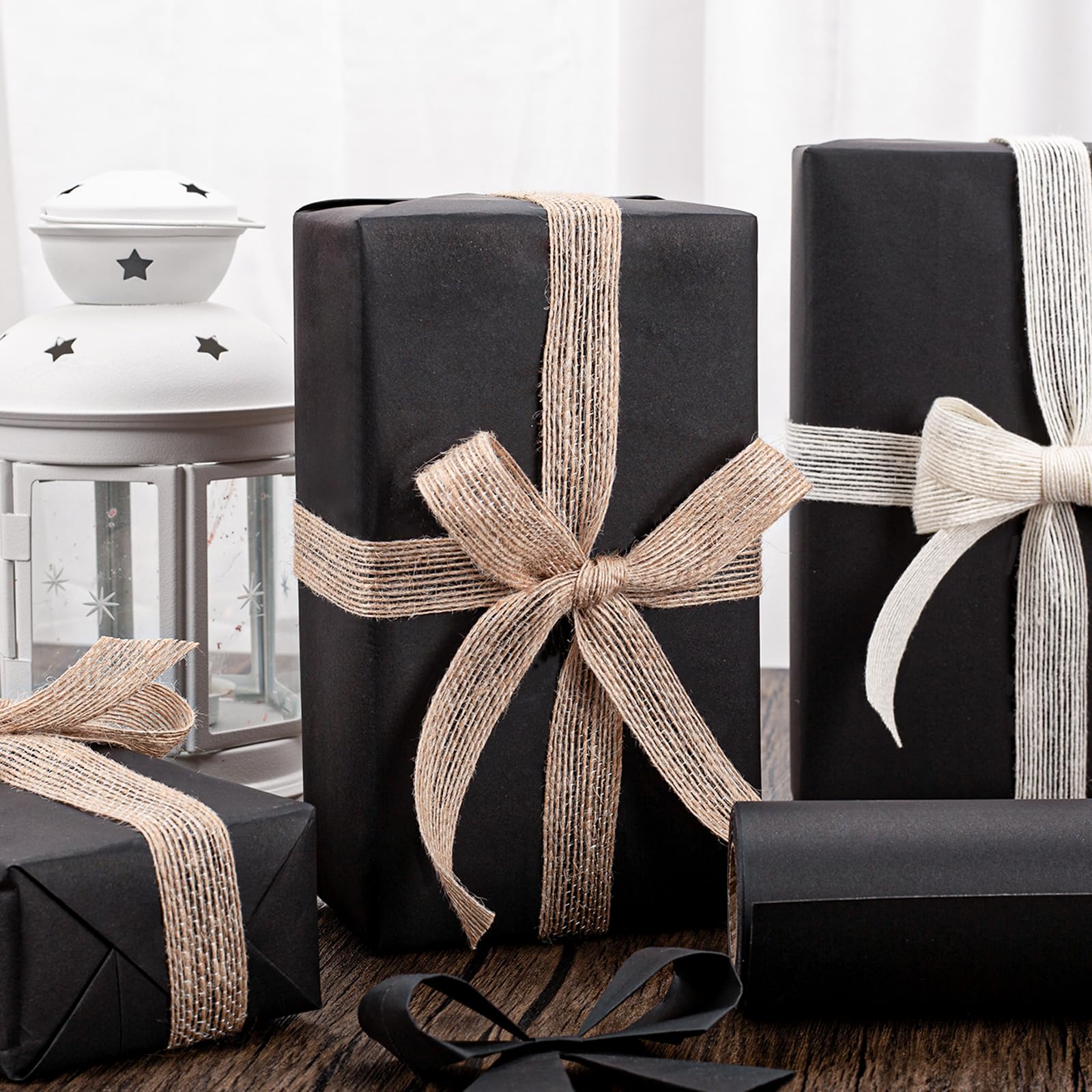 ม้วนกระดาษคราฟท์สีดําสําหรับห่อของขวัญย้ายบรรจุม้วนกระดาษสีดําสําหรับภาพวาด DIY ดอกไม้และของขวัญสิ่งแวดล้อมกระดาษ
