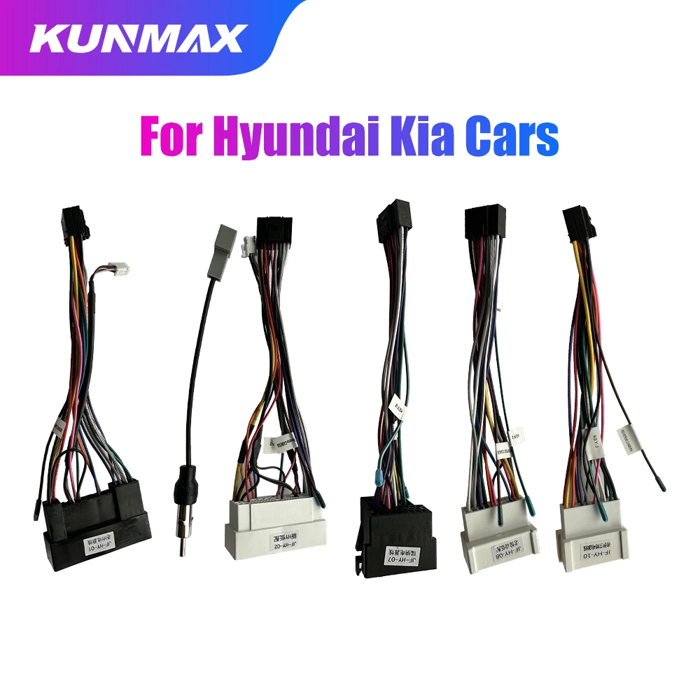 Reproductor de Audio MP5 para coche, Cable de alimentación, Android, Radio estéreo, GPS, reproductor Multimedia Central automotriz, accesorios para Hyundai Kia