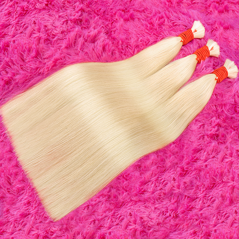 Cabello Humano liso a granel, Extensiones trenzadas, 100% Natural, sin procesar