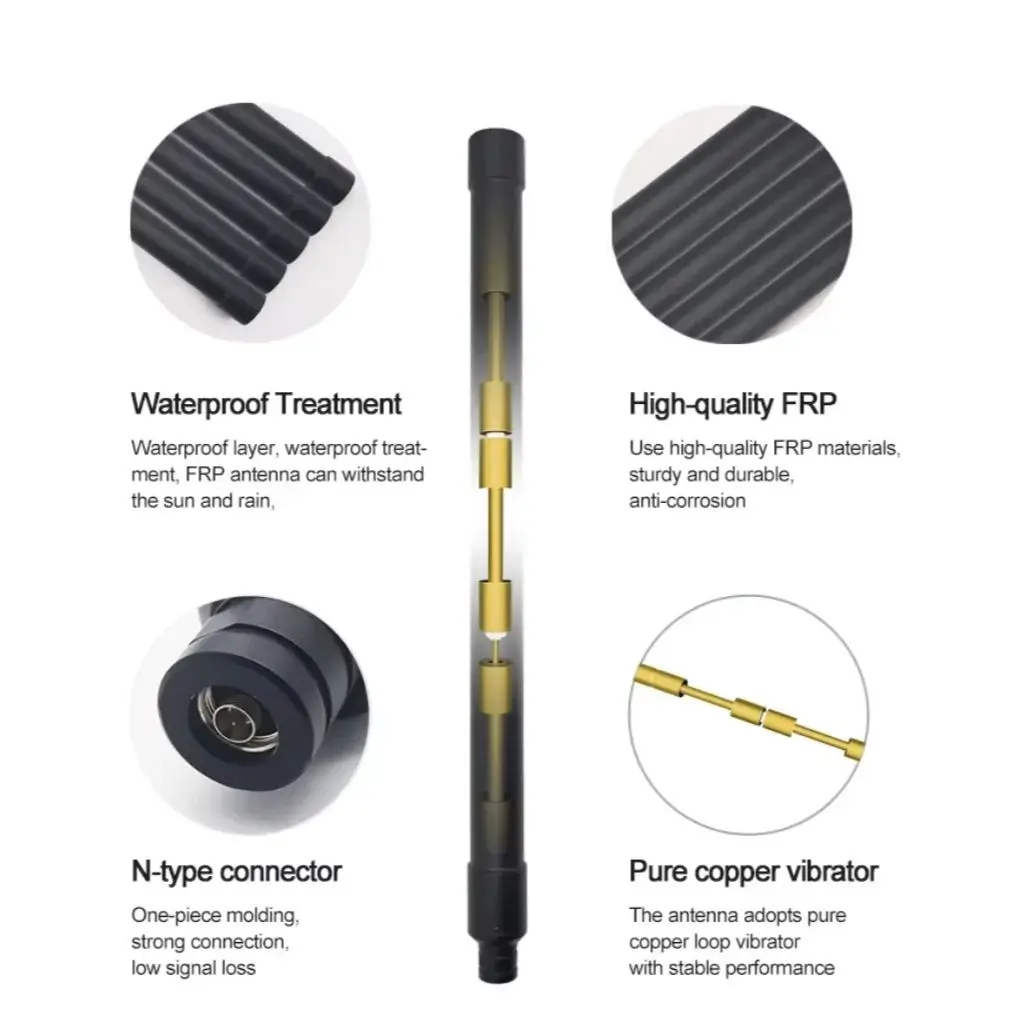 Antenne pliable omnidirectionnelle en fibre de verre à col de cygne, 868MHz 915MHz 1.2GHz 1.5GHz 2.4GHz 5.2GHz 5.8GHz