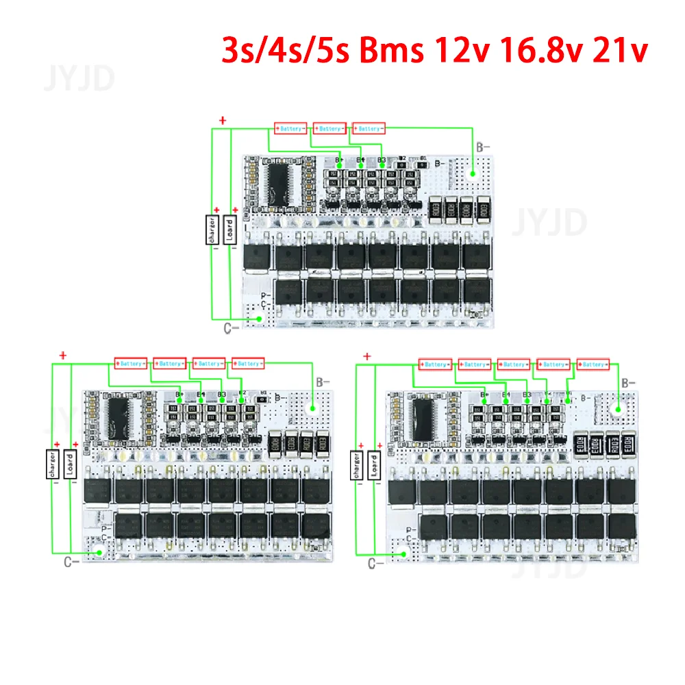 5S 4S 3S BMS 100A 21V 18V 16,8 V 12V 18650 Li-ion LMO batería de litio ternaria protección placa de circuito equilibrio carga