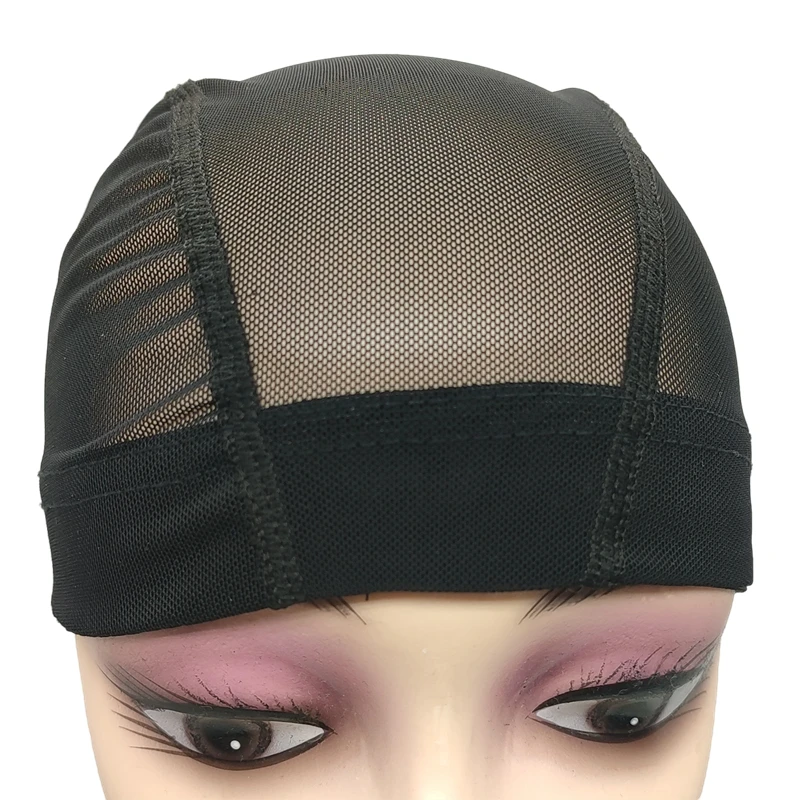 1/2 pçs peruca bonés malha para fazer peruca redes de cabelo extensíveis com faixa elástica larga malha cúpula boné para perucas s/m/l 3 tamanho