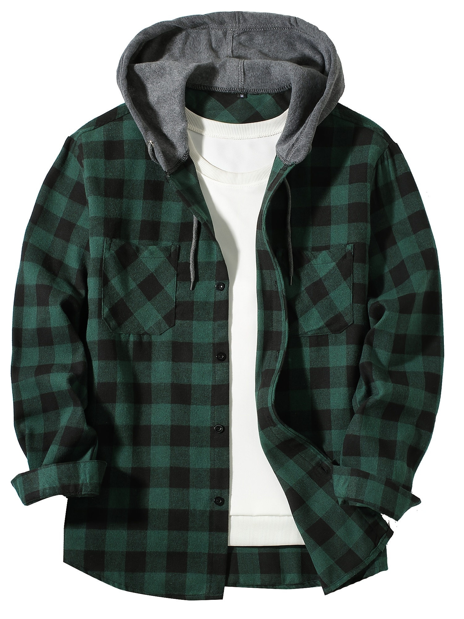 Nieuwe Jas Lente En Herfst Heren Losse Geruite Capuchon Grote Maat Mode Casual Lange Mouwen Shirt Straat StyleS-3XL