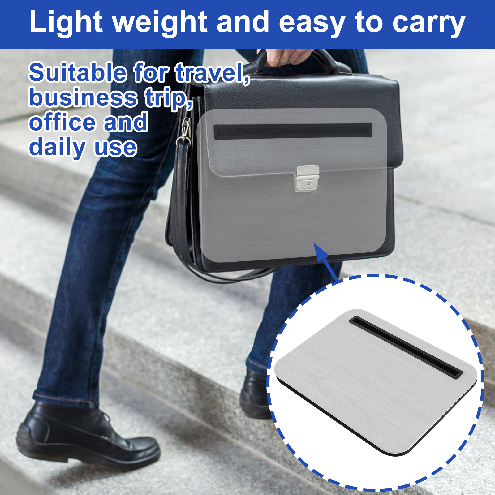 Lap Desk with Tablet Slot Portable Lap Laptop Desk Lightweight Stable Laptop Desk Tray Lap for Working in Bed