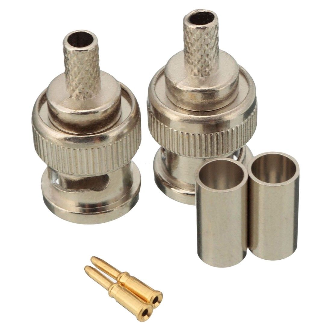 10 Sets BNC Stecker Hohe Qualität 3PCS Männlich Crimp Anschlüsse Metall Robust RG58 50 Ohm Stecker Praktische Marke Neue