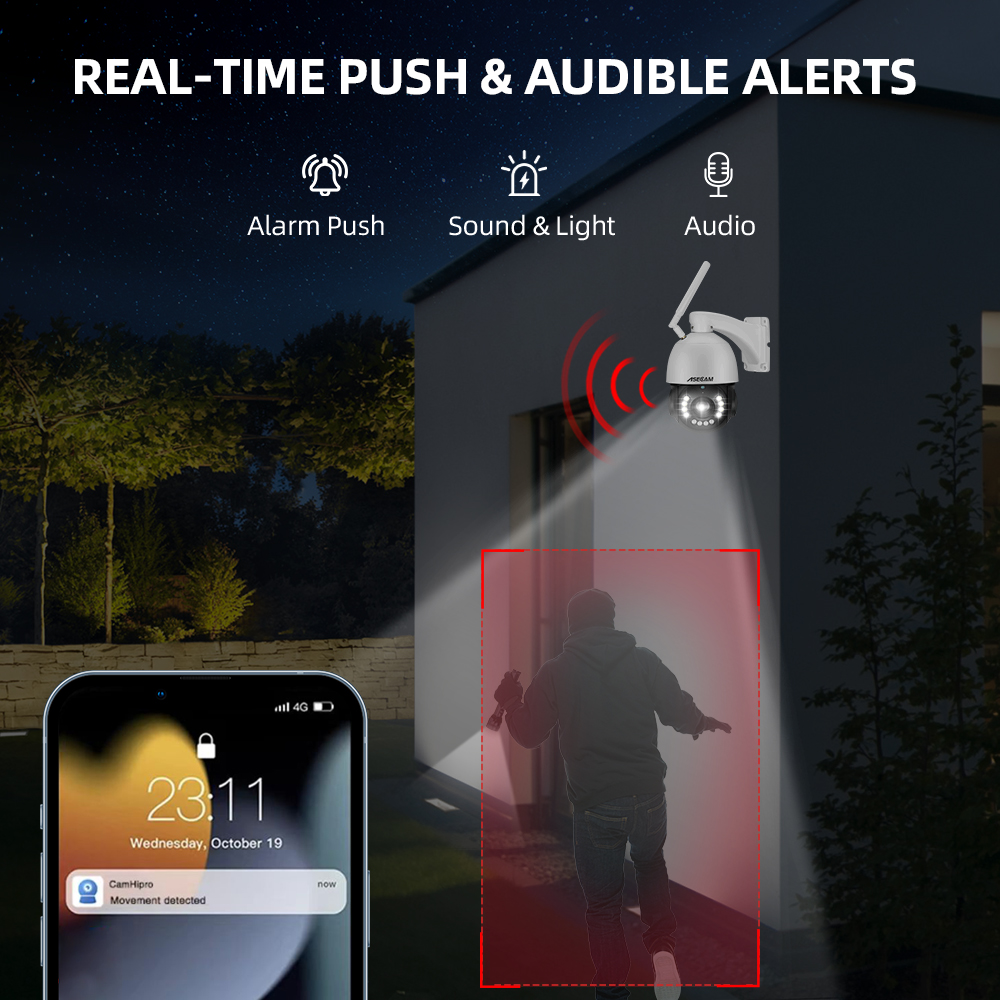 8MP 4K IP Camera Wifi 30X Optical Zoom PTZ CCTV Outdoor AI Human Vehicle Tracking Audio Onvif POE Surveillance Camera