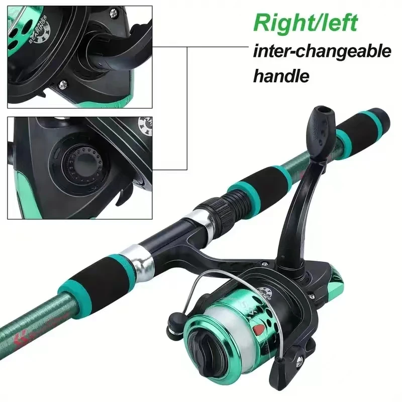 Rooblinos conjunto de vara de pesca kits completos com vara de pesca telescópica e molinete iscas ganchos conjunto de pólo de viagem
