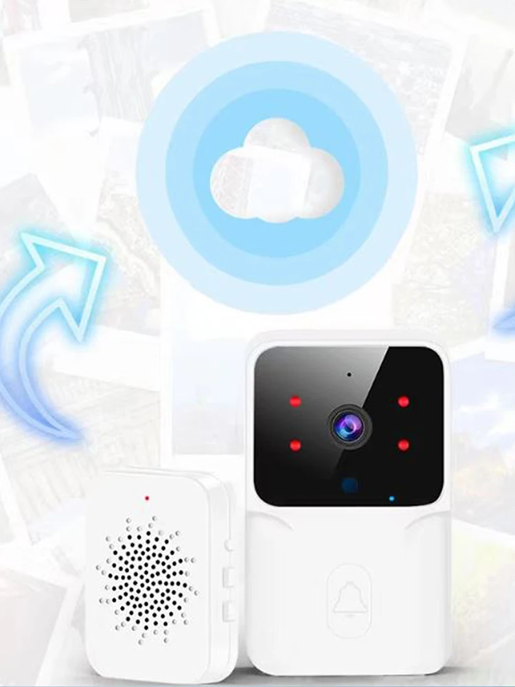 Timbre de vídeo con enlace WIFI de baja potencia, modelo recargable, timbre de visión nocturna, seguridad inteligente HD, 1 arrastre, 1 intercomunicador para el hogar