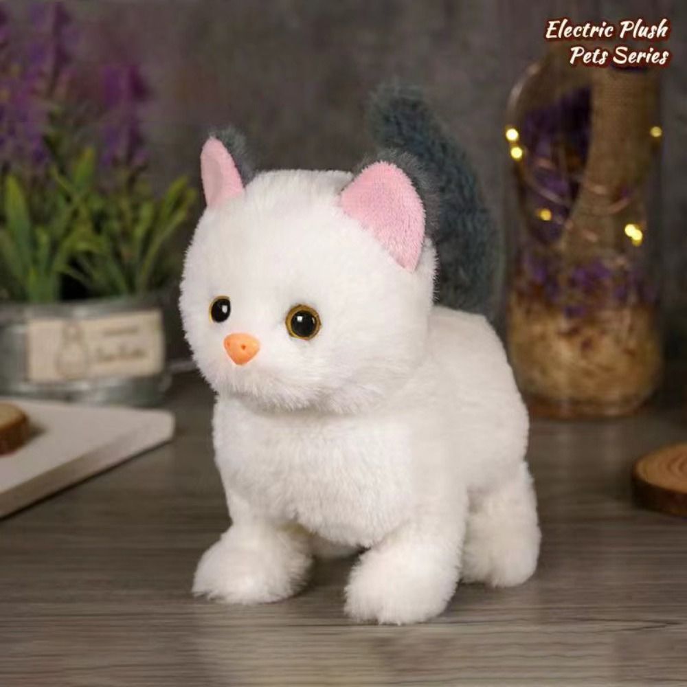 Robot simulé chaton Wagging chaton interactif en peluche jouet marche vous fait joyeux chaton Robot électrique animal de compagnie