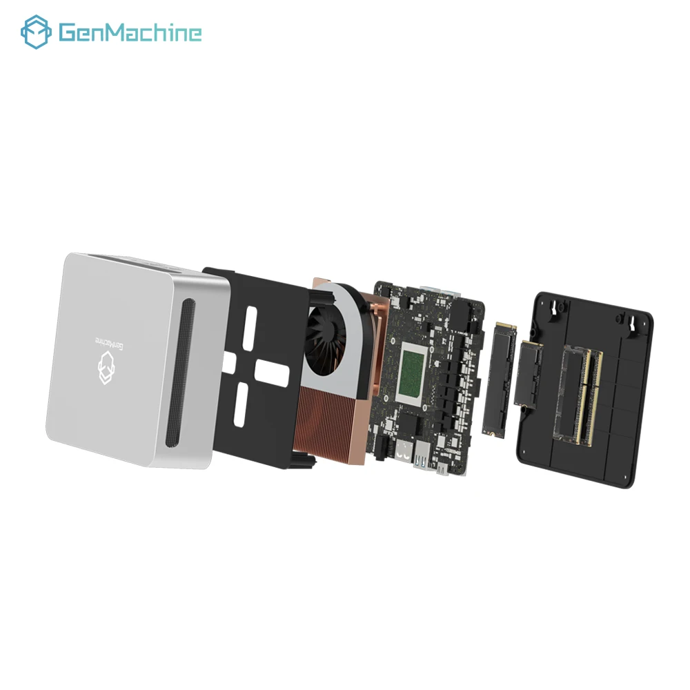 Genmachine AMD R5 6600H ES Новый мини-ПК Windows 11 WiFi 6 Игровой ПК DDR5 4800 МГц 4,2 ГГц Процессор M.2 SSD Поддержка компьютера 4K