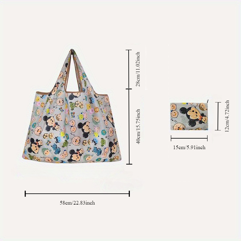 Disney wiederverwendbare Einkaufstaschen, faltbar, große Einkaufstaschen, robuste, waschbare Stoff-Einkaufstaschen, umweltfreundliche Taschen