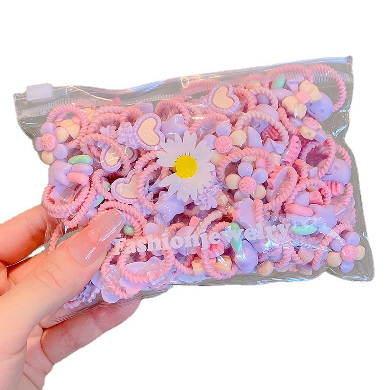 20/ 10Pcs Cute Children's Cartoon Fruit Girl Hair Circles Cartoon Animal Rubber Band Hair Accessories Baby No Harm Hair Rope