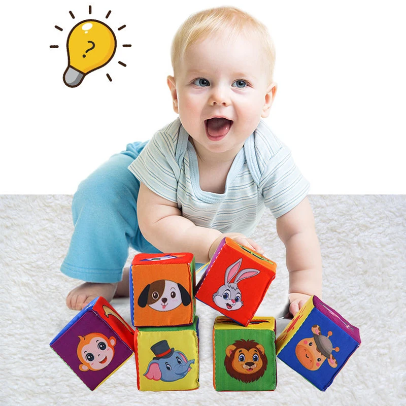 Mobile Magic Soft Cube With Rattle Toys For Babies 0 12 Months Cloth Puzzle Sensory Blocks Infant Educational Children Rattles