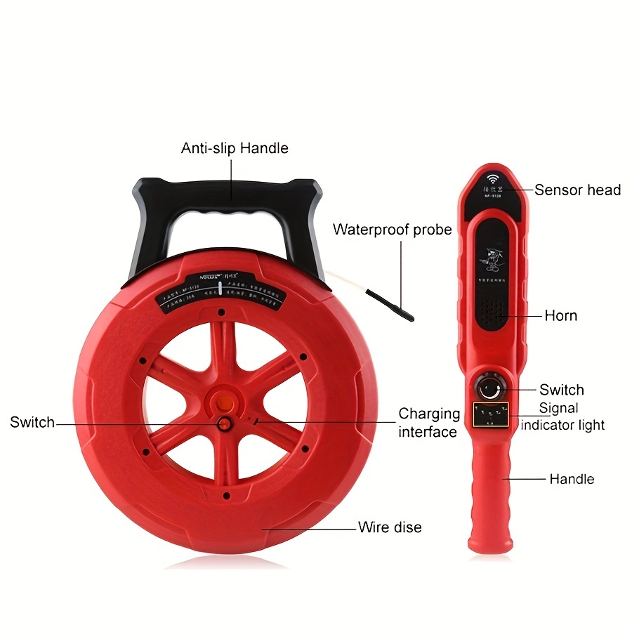 Noyafa Pip Iron Pipe Blockage Detector 20M Line Diagnostic-tool Scanner Pipeline Blocking Clogging Plumbers Instrument