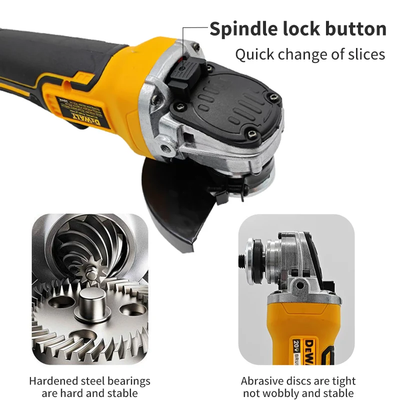 Dewalt DCG406 125MM/100MM Cordless Brushless Angle Grinder 9000RPM Cutting Machine Polishing Machine For 20V Lithium Battery
