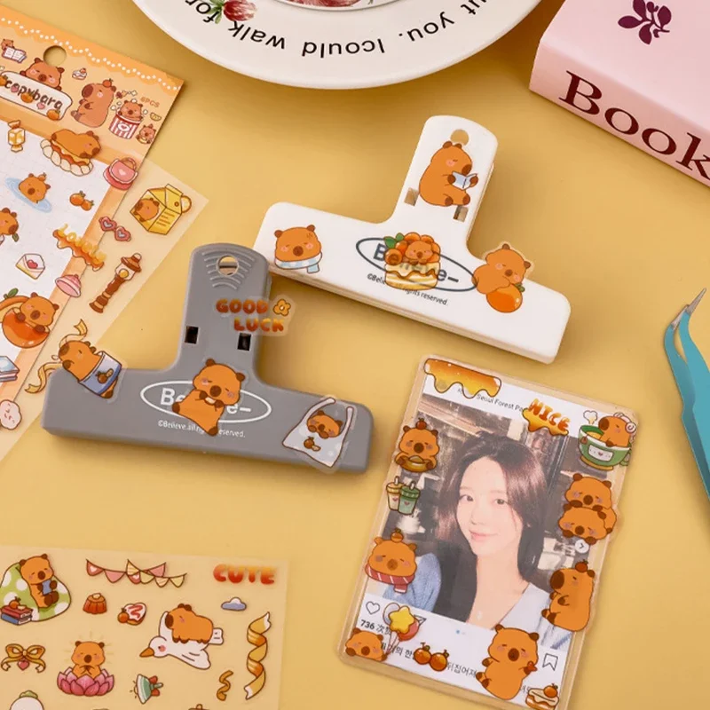 6PCs Kawaii Capybara Naklejki Cartoon Naklejki dla majsterkowiczów Album na konto ręczne Naklejki do dekoracji pamiętnika Estetyczne artykuły papiernicze Prezenty