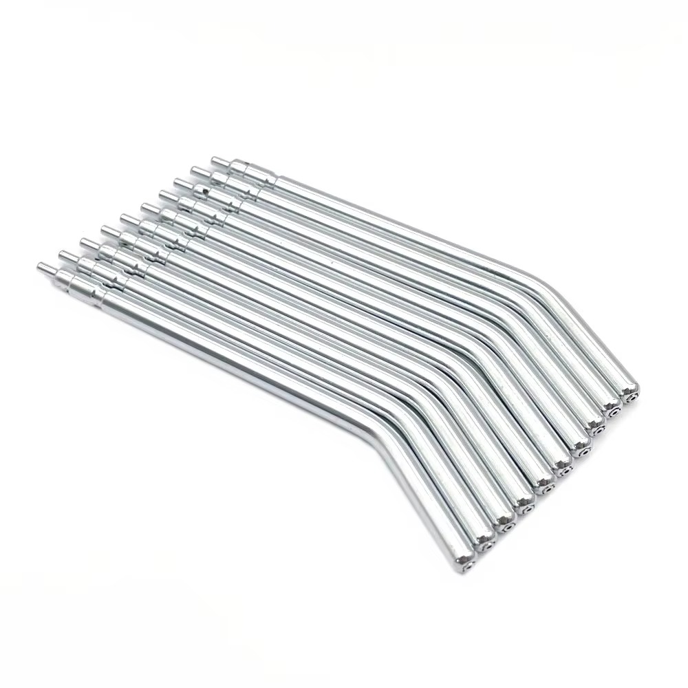 Seringa tripla de ar dental de aço inoxidável, 3 vias, spray de água e ar dental, pontas de bicos para clareamento dos dentes, com 10 peças