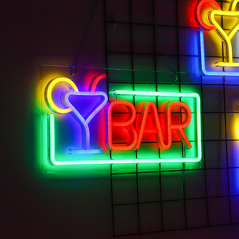 Bar Neonlicht Schild Party Neon Weinglas Lampe Wandkunst Schlafzimmer Dekoratives Licht KTV Shop Home Schreibtisch Dekor Neon Nachtlicht