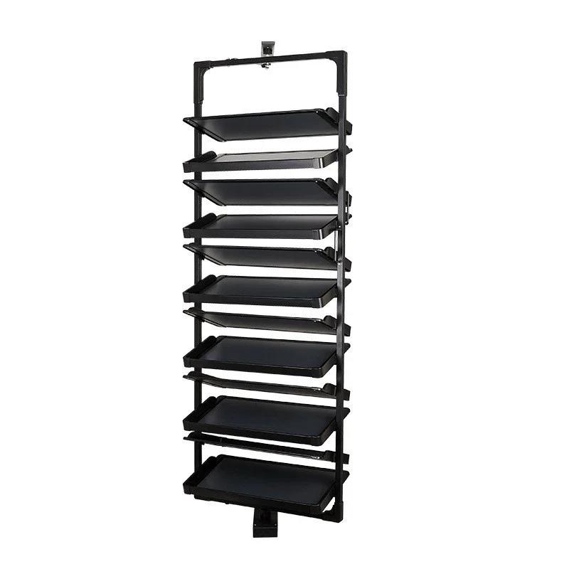 Space Saving 360° Rotating Shoe Rack,  Multi-layer Shoe Holder Storage Organizer, Built-in Height Adjustable Shoe Cabinet Closet