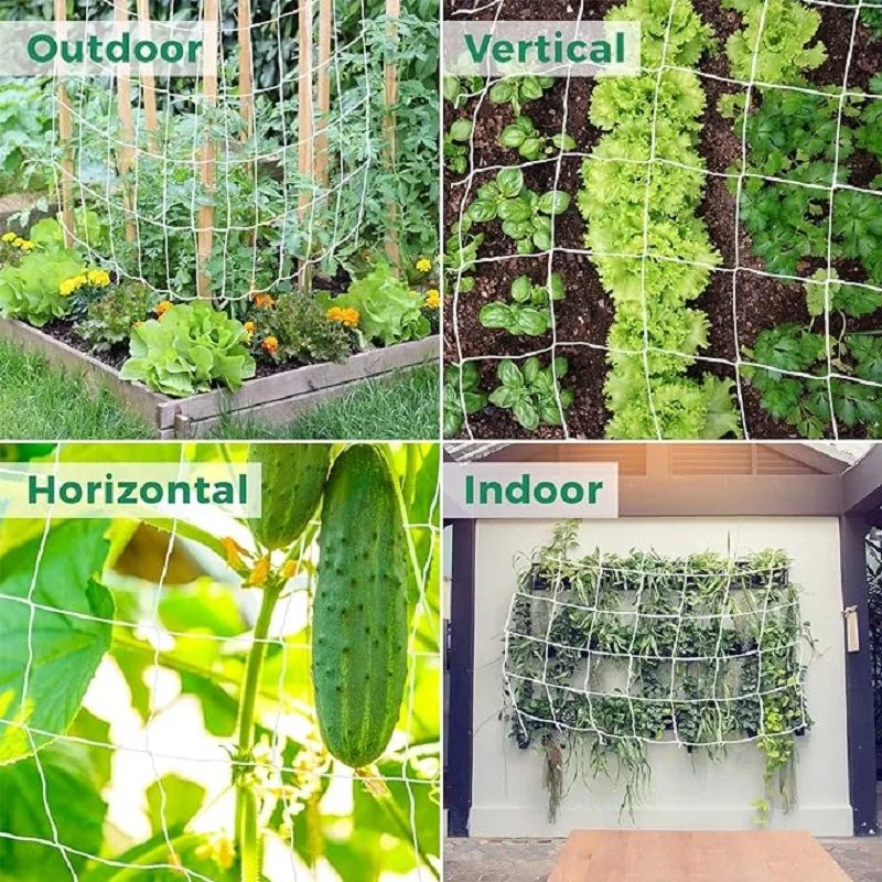 Garden Trellis Netting White Abrasion Heavy Duty Polyester Climbing Net for Plants Tomato Outdoor Gardening Accessories