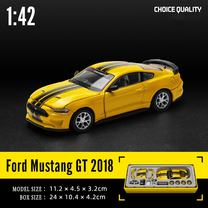 CCA-Ford Mustang GT Alloy Toy Car Modelo, Série de montagem da liga, Carros esportivos, Estilos de montagem, 1:42, 2018