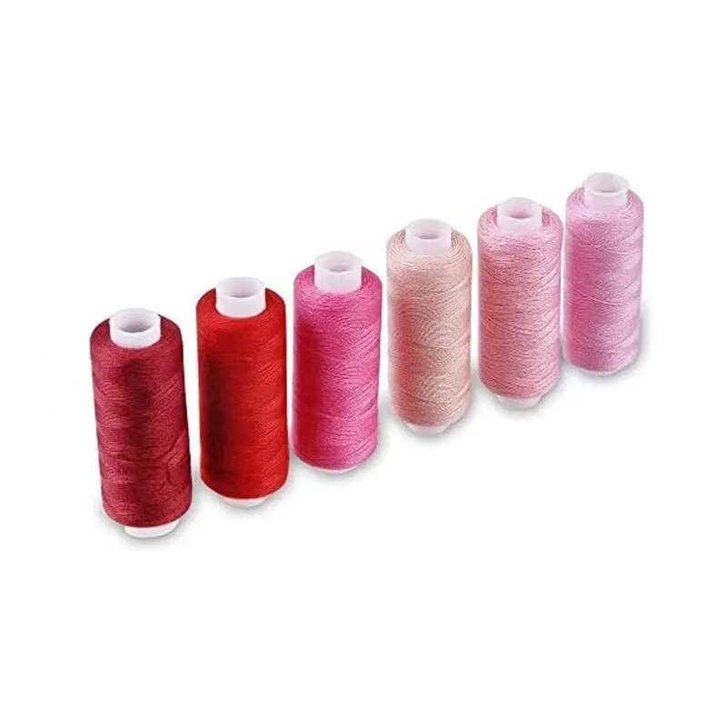 24 kleuren naaigaren 100 polyester garen naaigaren rolmachine handborduurwerk 200 meter elke spoel voor thuis naaiset