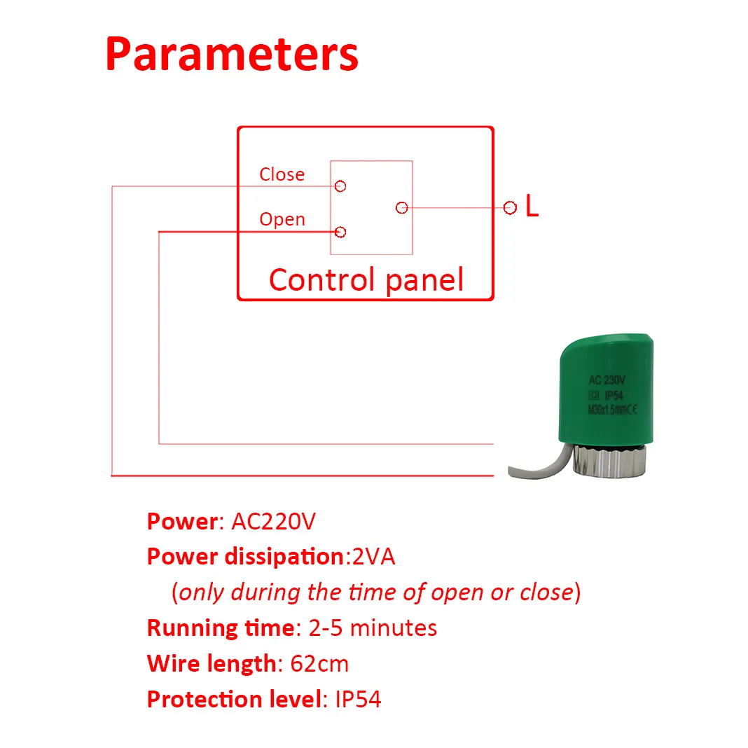 230V 24V Không NC Điện Nhiệt Thiết Bị Truyền Động Đầu Van Cho Bình Giữ Nhiệt Đa Tạp Ngăn Đá Dưới Làm Nóng Tản Nhiệt Thông Thường Mở Đóng Cửa