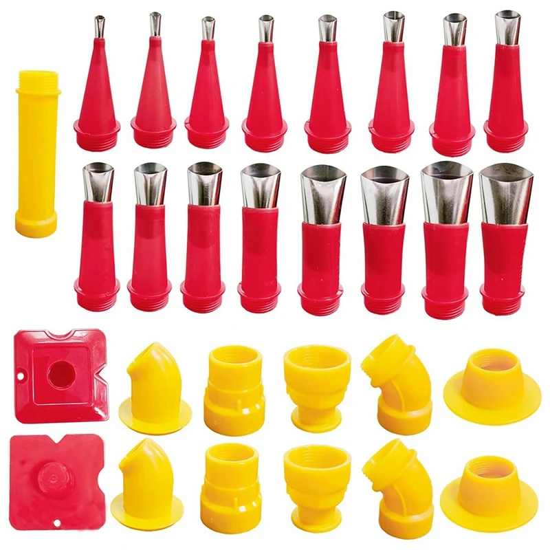 29PCS Universal Integrated Rubber Nozzle Tool Kit,Caulking Tips,Caulking Nozzles For Sausage Caulking Tools Durable