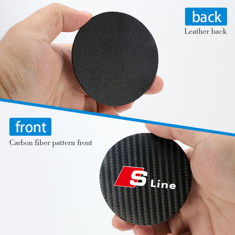 Posavasos de cuero de 2 piezas, cojín antiruido para taza de agua para Audi Sline A3, A1, A4, A6, B8, A5, B7, C7, A8, B9, B6, C6, Q2, Q3, Q5, Q7, Q8, TT, S3