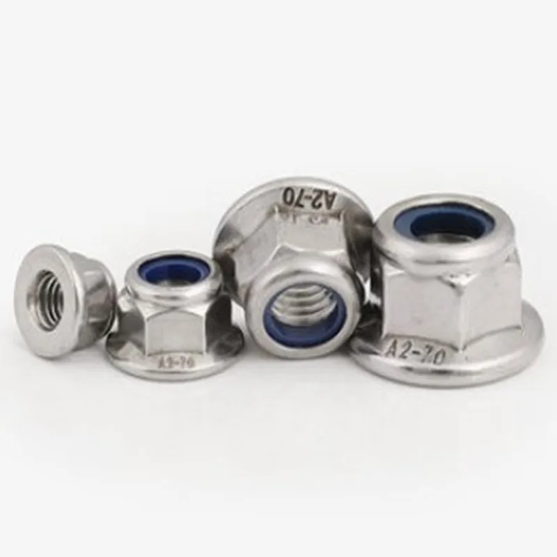 2-50 Con M3 M4 M5 M6 M8 M10 M12 Thép Không Gỉ Thép Đen Bích Nylon Khóa Đai Ốc lắp Khóa Đai Ốc Tự Khóa Nylock Đai Ốc